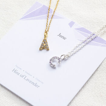 June Birthstone Initial Necklace, 4 of 8