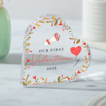 Our First Valentine’s Day Acrylic Heart Keepsake, 4 of 4