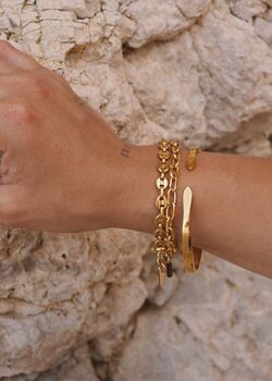 5mm Anchor Chain Bracelet 18 K Gold Plated Adjustable Gift, 4 of 4