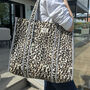 Tote Bag Cotton Leopard Print Quilted Beach Bag, thumbnail 1 of 6