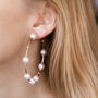Large Gold Colour Pearl Hoop Earrings, thumbnail 2 of 2