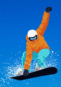 Personalised Snowboarder Cliff Jump Print, 4 of 7