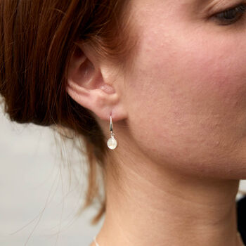 Barcelona June Moonstone Birthstone Hook Earrings, 3 of 4