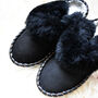 Handmade Sheepskin Mule Slippers Black, thumbnail 4 of 4