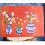 Orange Vase And Bouquet Greetings Card, thumbnail 3 of 5