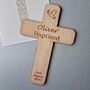 Personalised Baptism Cross Wooden Decoration, thumbnail 2 of 2