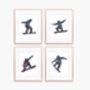 Set Of Four Snowboarder Wall Art Prints, thumbnail 1 of 6