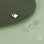 Sterling Silver Starburst Screw Back Earrings, thumbnail 7 of 11