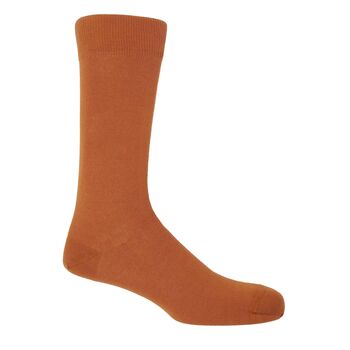 Classic Burnt Orange Luxury Crew And Trainer Men’s Socks, 4 of 7