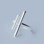 Sterling Silver Bar Open Adjustable Ring, thumbnail 3 of 5
