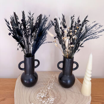 Black And White Dried Flowers With Vase; Modern Home Decor, 3 of 5