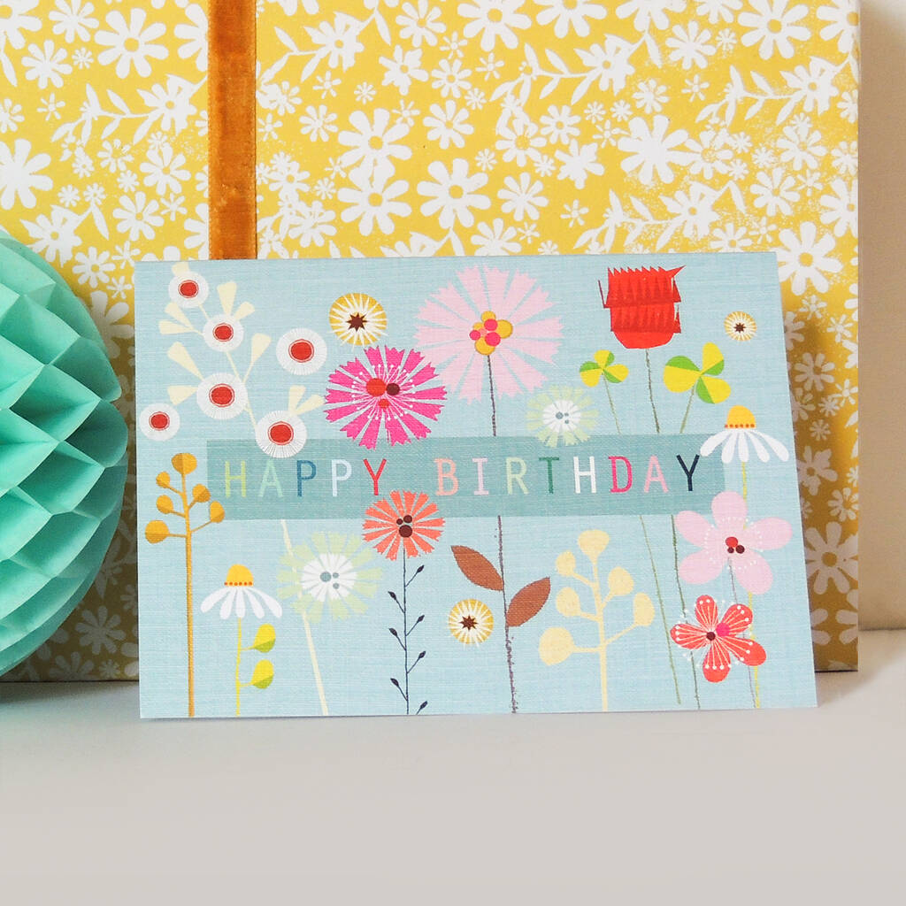 Mini Floral Happy Birthday Card, 1 of 5