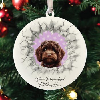 Personalised Christmas Cockapoo Break Through, 3 of 10