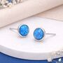 Sterling Silver Blue Opal Stud Earrings – 6mm, thumbnail 1 of 9