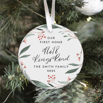 Personalised First Xmas New Home Ceramic Ornament, 7 of 7