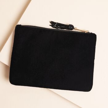 Black Velvet Bee Embroidered Pouch, 2 of 4