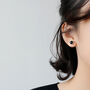 Sterling Silver Black Circle Stud Earrings, thumbnail 2 of 5
