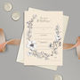 Ivory Floral Baby Christening Invitations Set Of 10, thumbnail 1 of 3