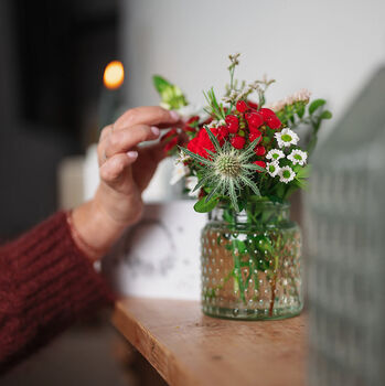 Fresh Flower Christmas Posy With Card And Vase Gift, 3 of 5