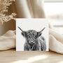 Coo Wishes From Scotland Highland Coo Greeting Card, thumbnail 1 of 6