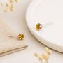 Tiny Citrine Cz Sterling Silver Stud Earrings, thumbnail 1 of 3