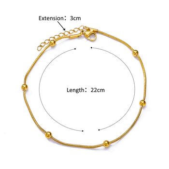 Brass Beaded Round Ball Payal Anklet, 5 of 5