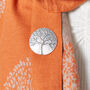 Burnt Orange Mulberry Cashmere Scarf And Brooch Set, thumbnail 2 of 6
