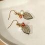Orange And Grey Blossom Drop Earrings, thumbnail 4 of 5