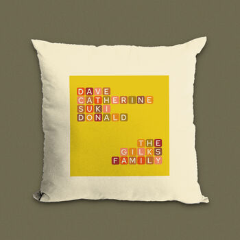 Personalised Family Cushion Names And Surname Gift, 3 of 7