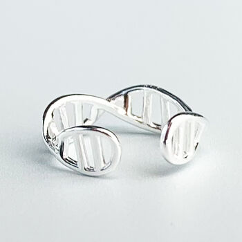 Sterling Silver Double Helix Ear Cuff, 2 of 7