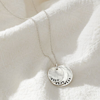 Personalised Hammered Family Disc Necklace, 4 of 12