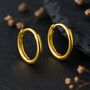 Gold Plated Sterling Silver Mini Huggie Hoop Sleeper Earrings, thumbnail 3 of 5