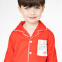 Personalised Matching Red Christmas Pyjamas For Dad And Child, thumbnail 2 of 7