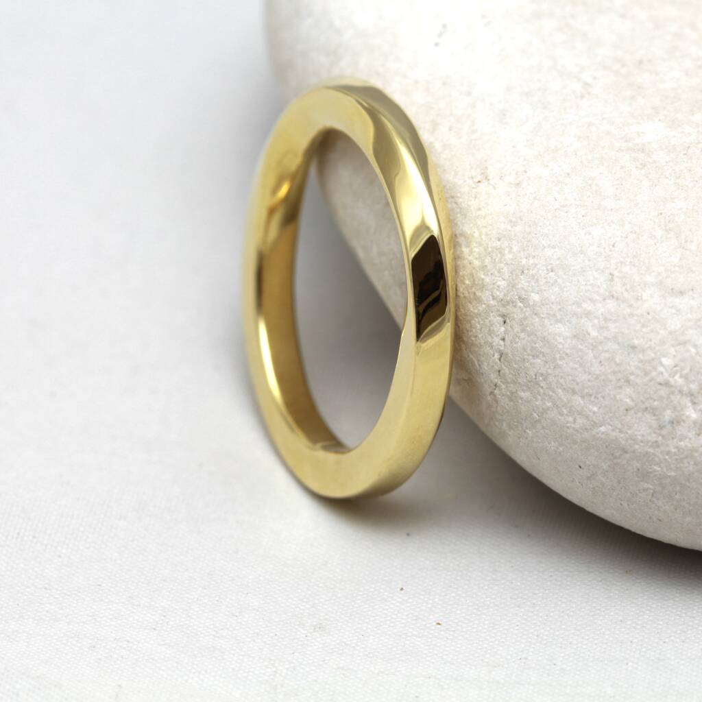 3mm Square Twist 18ct Gold 'Wen' Ring By Jacqueline & Edward ...