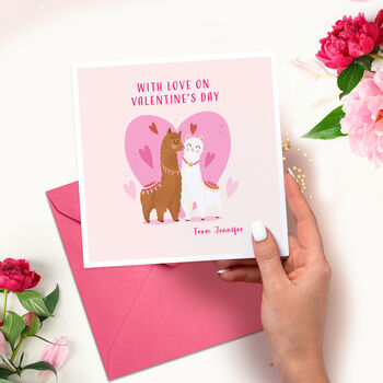 Valentine's Day Card Llamas In Love, 5 of 5