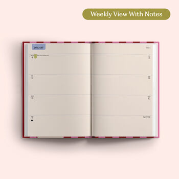 2027 Diary | A5 Hardcover Week To View | Pink And Red, 6 of 8