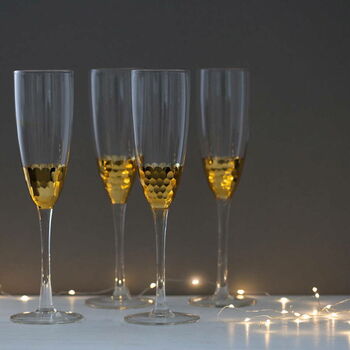 Set Of Four Copper Bottomed Champagne Flutes, 3 of 3