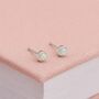 4mm Star Cut Sterling Silver White Opal Stud Earrings, thumbnail 1 of 7