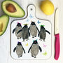 Rockhopper Penguins Small Chopping Board, thumbnail 1 of 2