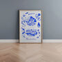 Scenes Of Madeira, Portugal Blue Tile Inspired Travel Print, thumbnail 2 of 12