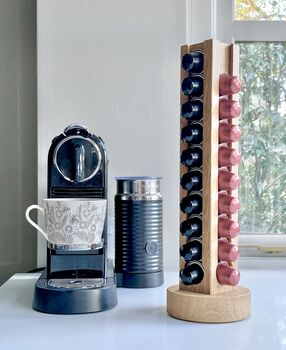 Wooden Rotating Coffee Pod Stand, 5 of 7