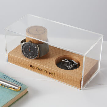 Personalised Cufflinks Tray And Watch Stand, 5 of 9