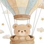 Neutral Colour Hot Air Balloon Bear Large Size, thumbnail 4 of 5