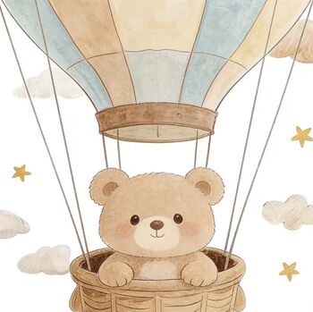 Neutral Colour Hot Air Balloon Bear Large Size, 4 of 5