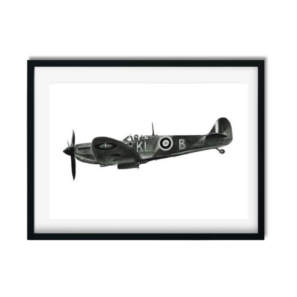 Hand Drawn Spitfire A4 Print – Aviation Wall Art, 1 of 4