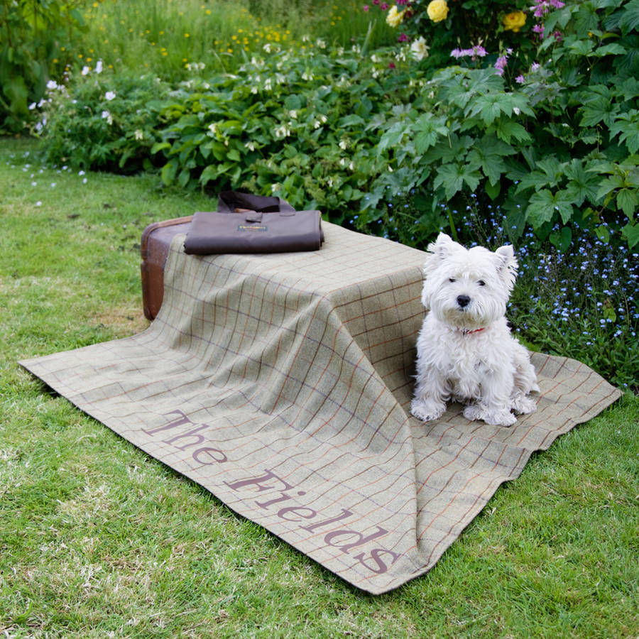 personalised tweed picnic blanket by jonny's sister