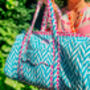 Handmade Blue Quilted Weekend Bag, thumbnail 2 of 5