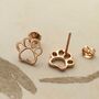 Sterling Silver Paw Print Studs, thumbnail 8 of 9