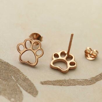 Sterling Silver Paw Print Studs, 8 of 9