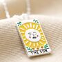 Enamel Tarot Card Necklace In Silver Plating, thumbnail 10 of 11